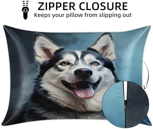 GzLeyigou Husky Satin Pillowcase 20x26in Standard Size with Zipper