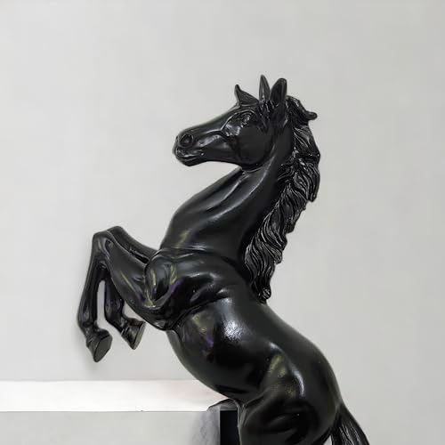 Black Horse Home Decor Resin Statue 11H