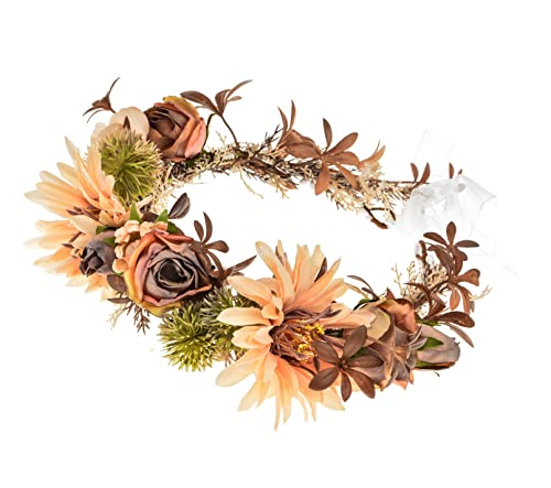 DDazzling Artificial Flower Crown Wedding Headpiece