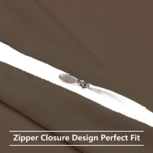 Uxcell Zipper Pillowcases Soft Microfiber 2-Pack Brown