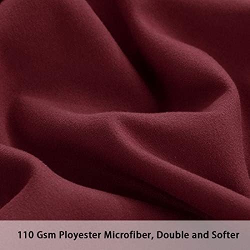PiccoCasa Body Pillow Covers 20x48 Burgundy Zipper 2 Pack