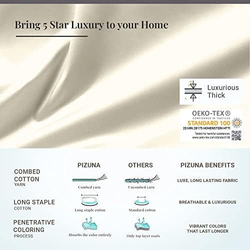 Pizuna 100 Cotton Pillow Cases Queen Set of 2