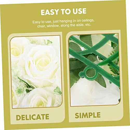 3D Fake Rose Flower Wall Panels 46x16cm Beige