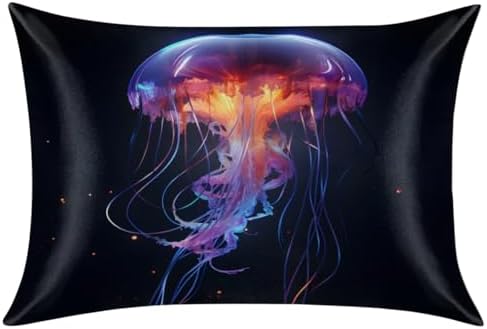 GzLeyigou Ocean Jellyfish Satin Pillowcase Queen Size 20x30in
