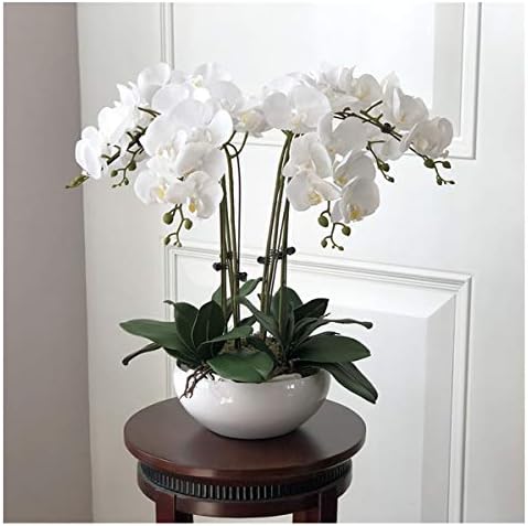 HANRUO High Grade Brown Orchids Artificial Flower Arrangement