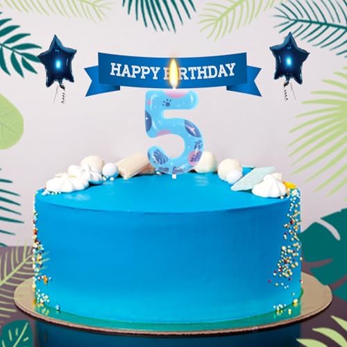 OGnomiFX 5th Birthday Number 5 Candle Cartoon Island Theme