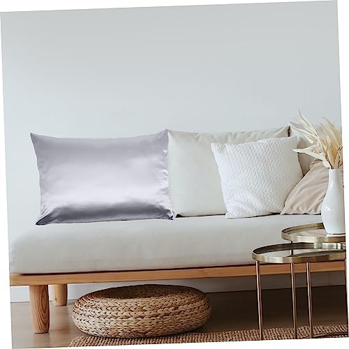 Healifty 2pcs Solid Polyester Pillow Covers with Zipper for Comfort