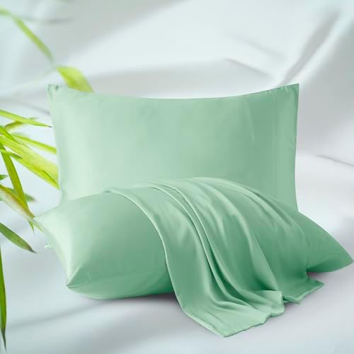 Zaizaihome King Size Pillowcases Set of 2 Sage Green