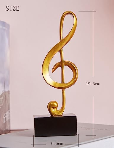 HAUCOZE Amoy-Art 3pcs Music Note Sculpture Gold 19cm
