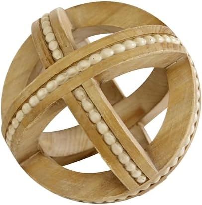 Deco 79 Wood Geometric Beaded Statues Set of 3