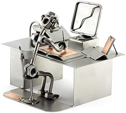 Handmade Computer Sculpture Nuts Bolts Metal Figurine