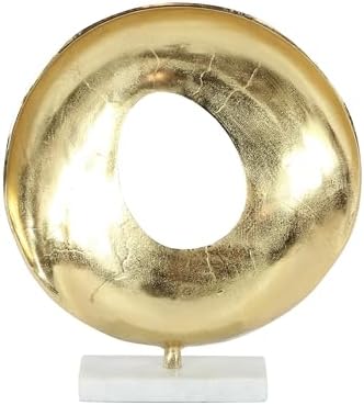 Deco 79 Gold Aluminum Geometric Sculpture with Marble Base