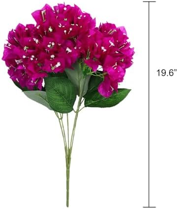 3pcs Faux Bougainvillea Flowers 196In Purple Blue Artificial Bouquet for Wedding Centerpieces