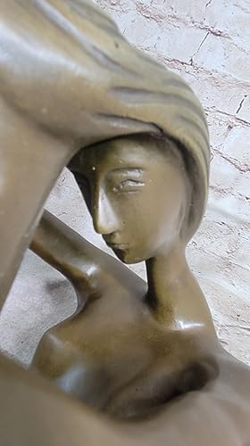 European Bronze Sculpture Sitting Nude Lady Figurine