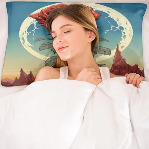 GzLeyigou Desert Rose Satin Pillowcase King Size 20x40in
