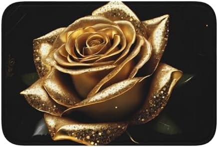 Gold Rose Crystal Velvet Area Rug 40x60