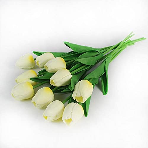 Sonze 10 pcs Tulips Artificial Flowers UV Resistant Plastic Bouquet