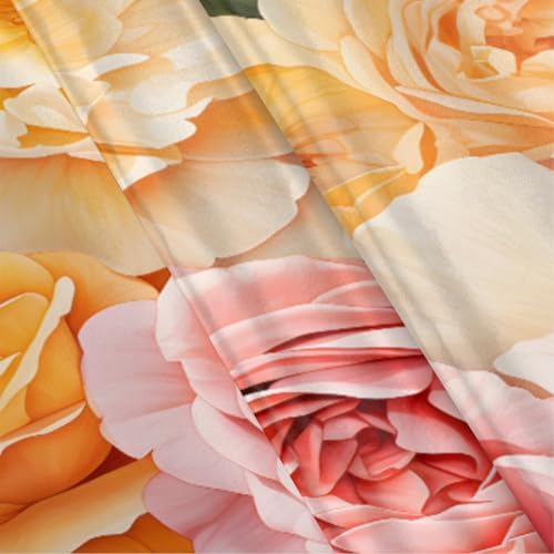 GzLeyigou Pink Yellow Rose Satin Pillowcase