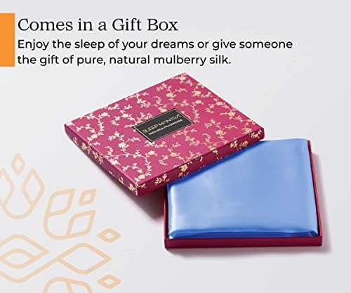 Sleep Mantra 100 Mulberry Silk Pillowcase King Size Blue