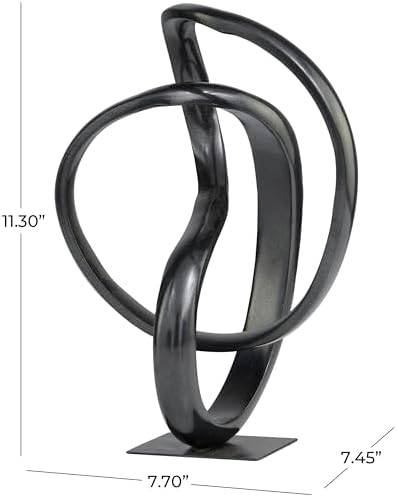Deco 79 Abstract Sculpture Home Decor Statue Dark Gray 8x7x11