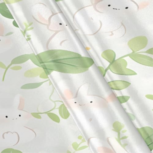 GzLeyigou Satin Pillowcase Green Leaves Design 20x40inch King Size