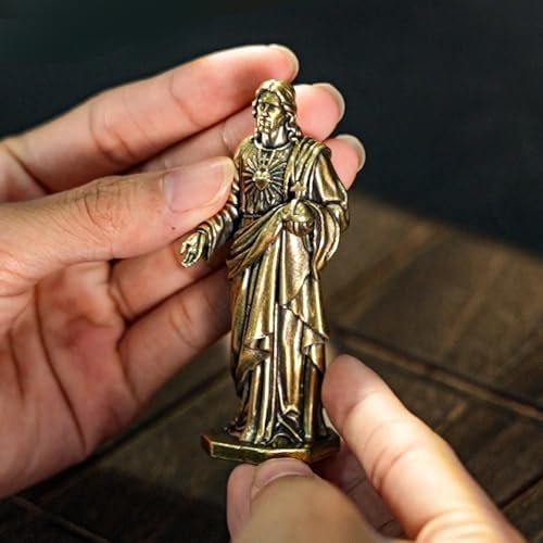 CHOVY Handcrafted Jesus Christ Brass Statue - Antique Religious Decor