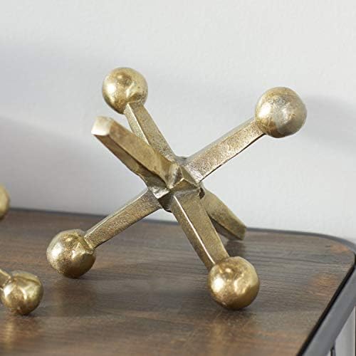Deco 79 Gold Aluminum Jack Sculptures Set of 2