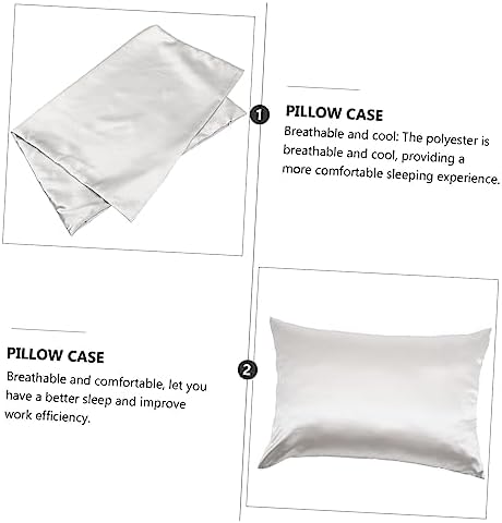 2pcs Cooling Polyester Pillow Covers with Zipper for Restful Sleep