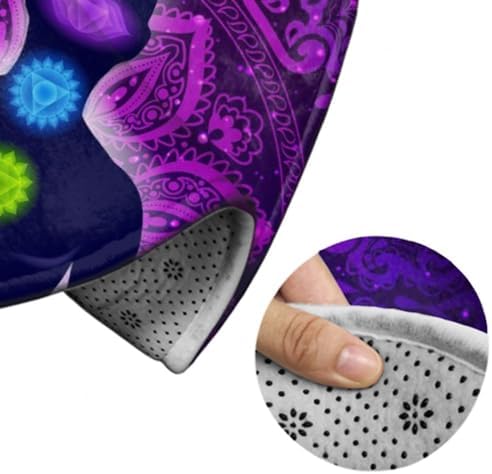 Soft Round Yoga Carpet with Lotus Purple Mandala Design