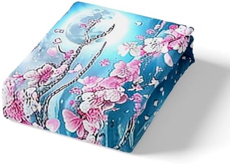 Manfei Pink Blossom Flower Sheet Set Twin Size with Deep Pocket