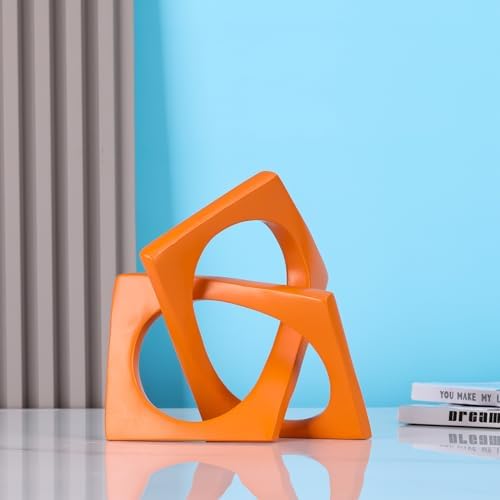 LCCCK Modern Geometric Orange Knot Sculpture Decor