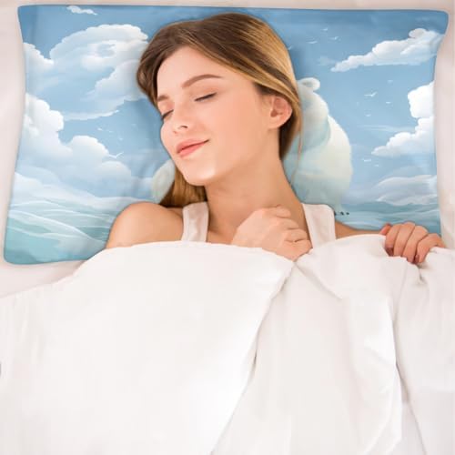 GzLeyigou Polar Bear Satin Pillowcase 20x26in Standard