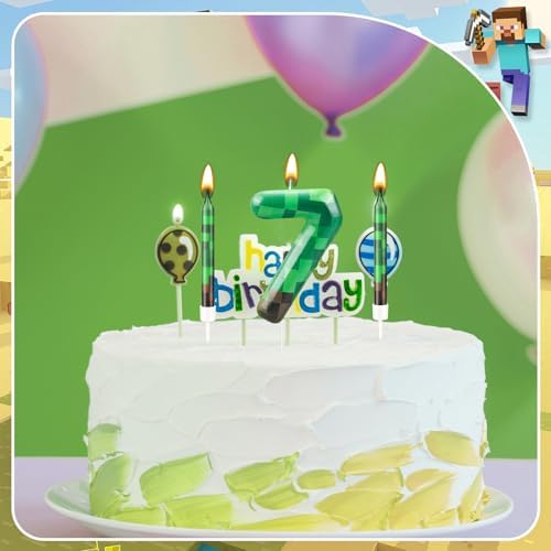 13 Pcs Dynamite Themed Birthday Candles with Number 7 Topper