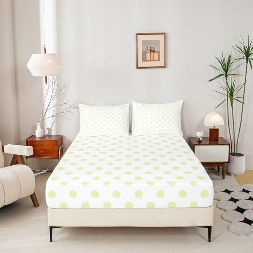 Manfei Cute Polka Dots Sheet Set Twin with 1 Pillowcase