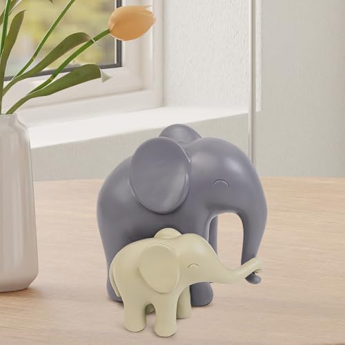 FewSkoy Mom and Baby Elephant Statues Home Decor