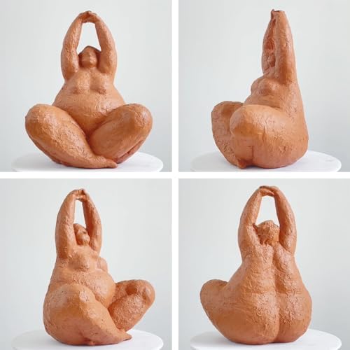 HAUCOZE Yoga Lady Sculpture 10 Inch Polyresin Statue