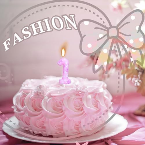 3rd Birthday Candle Number 3 Pink Dog Paw Themed Cake Topper 1