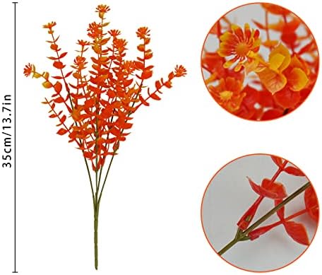 Agusbagli 10Pcs Artificial Fall Flowers Outdoor UV Resistant