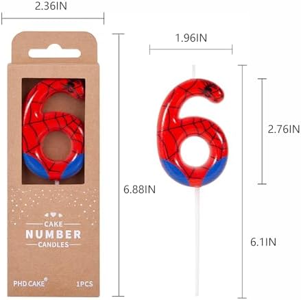 PHD CAKE Spider Number 6 Birthday Candle 276 Inch