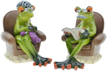 Queemie Creative Retired Frog Couple Resin Statues