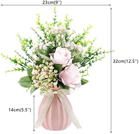 Lifelike Artificial Flowers with Ceramic Vase Set 1