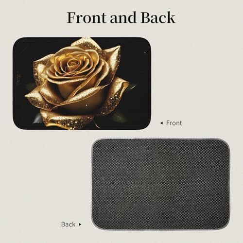 Gold Rose Crystal Velvet Area Rug 40x60