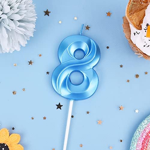 PHD CAKE 276 Inch Diamond Blue 8 Number Birthday Candles 1