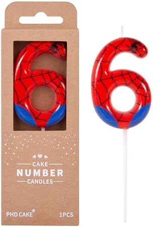 PHD CAKE Spider Number 6 Birthday Candle 276 Inch