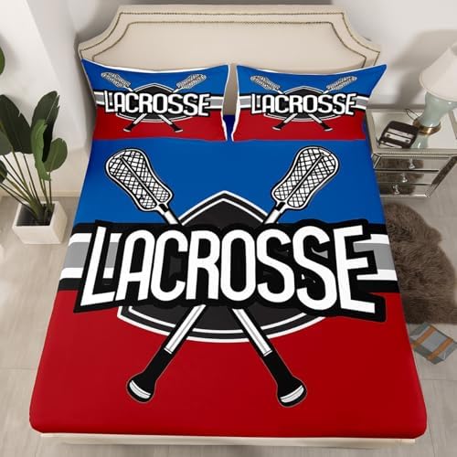 Manfei Lacrosse Sports Bed Sheet Set Twin Size