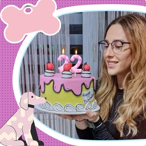 3rd Birthday Candle Number 3 Pink Dog Paw Themed Cake Topper 1