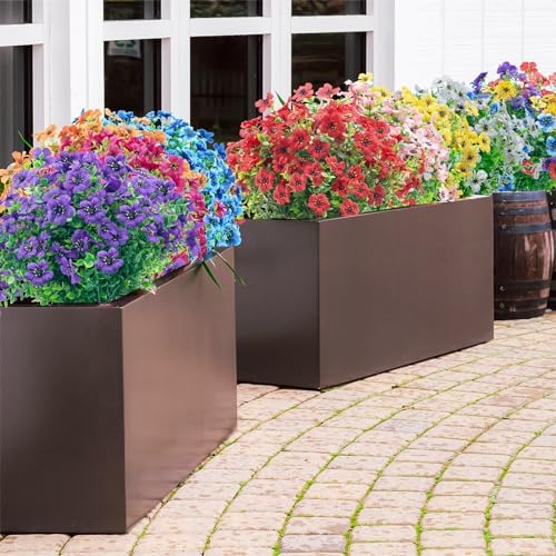 20 Bundles Artificial Orange Red Outdoor Flowers
