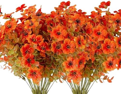 8pcs Fall Flowers Artificial Outdoor Decor Set