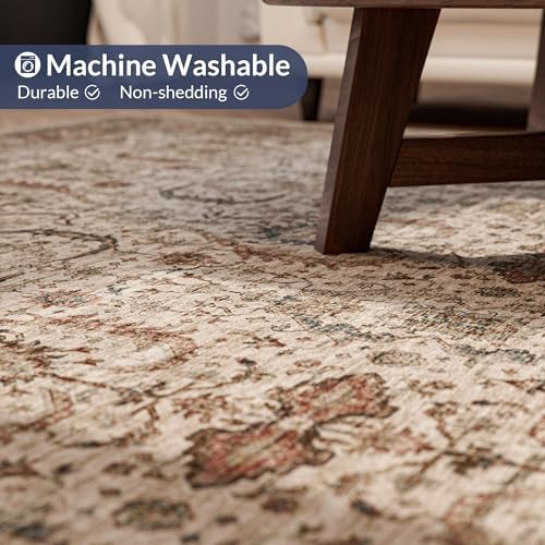BELLEZE Boho Washable Rug - Gold 8x10 Area Rug