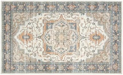 Kaspene Home Umber Washable Rug 6x9 Cider Brown
